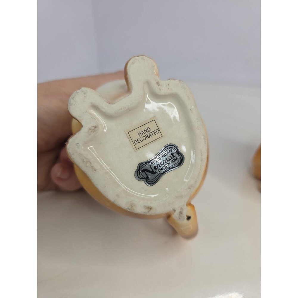 Nocrest Hand Painted Orange Tabby Cats Sugar & Creamer Set Japan Rare Antique - Picture 7 of 15